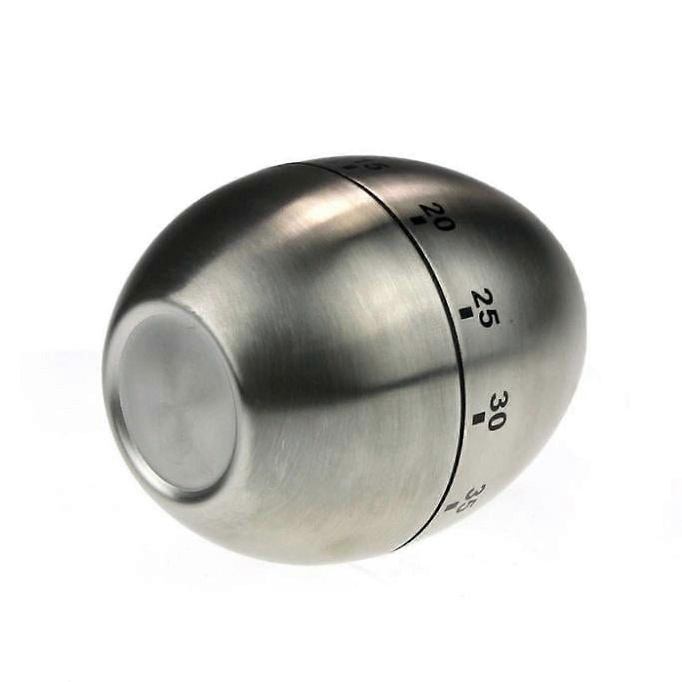 Stainless Steel Egg Shaped Kitchen Timer 60 Minute Alarm