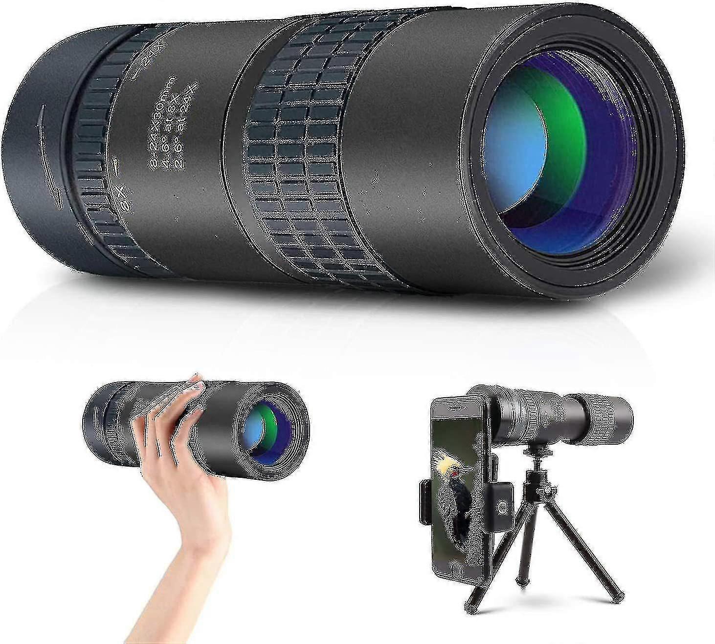 キッズ単眼望遠鏡、スマートフォンホルダーとトリップ付き24x30ハイパワースポッティングスコープ