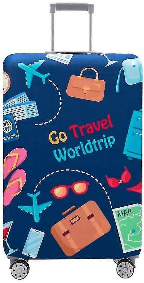 Η κάλυψη αποσκευών washable προστατευτικός βαλίτσας αντι-γρατσουνιές κάλυψη βαλιτσών εγκαθιστά τις αποσκευές 18-32 ιντσών (πηγαίνετε ταξίδι-ταξίδι, S)