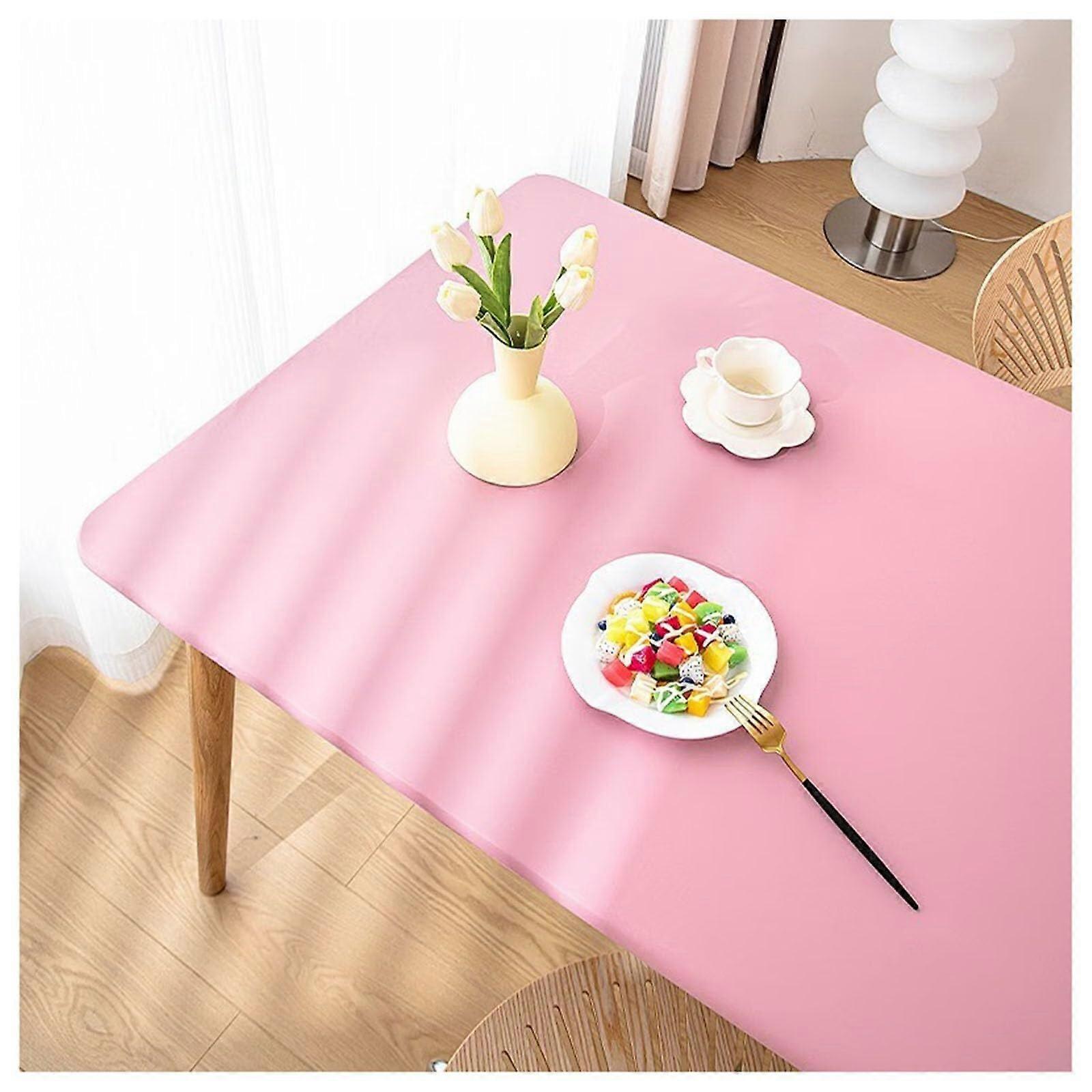 Leather Dining Table Cover With Elastic Edge Faux Leather Vinyl Tablecloth For Square Rectangle Tables 80x140cm Black