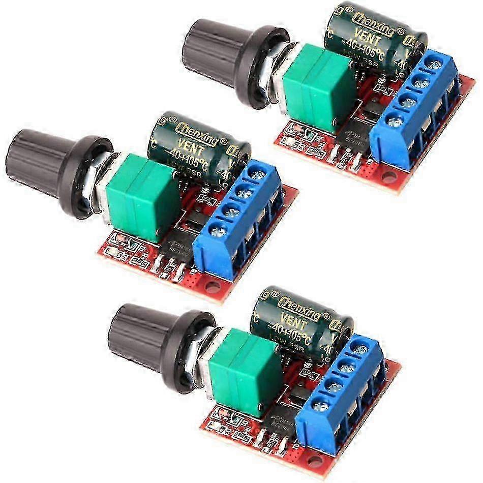 3pcs Mini DC Motor Speed Controller Module PWM Variable Voltage Regulator 5V-35V 5A Speed Adjustment Switch for 6V 12V 24V3PCs