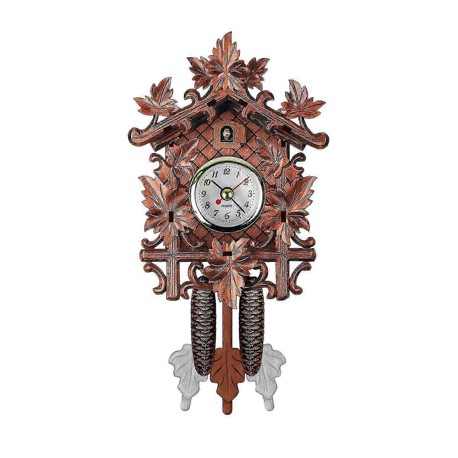 Retro cuckoo clock with alarm for home wall decoration