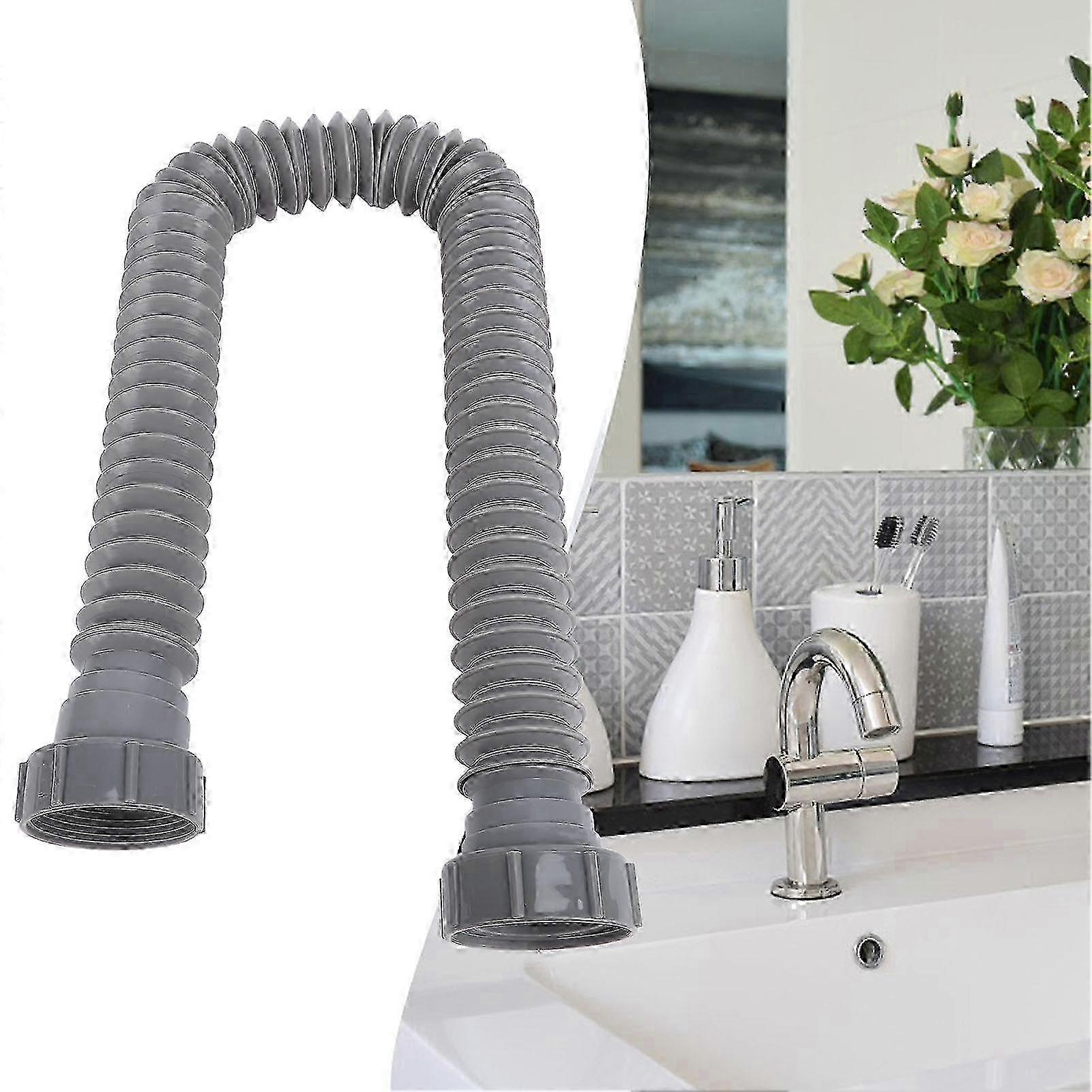 2025 Expandable Flexible P Trap Pipe Kit Single Kitchen Sink Drainage Solution with Adapter Seal Circle Leakproof Fittings