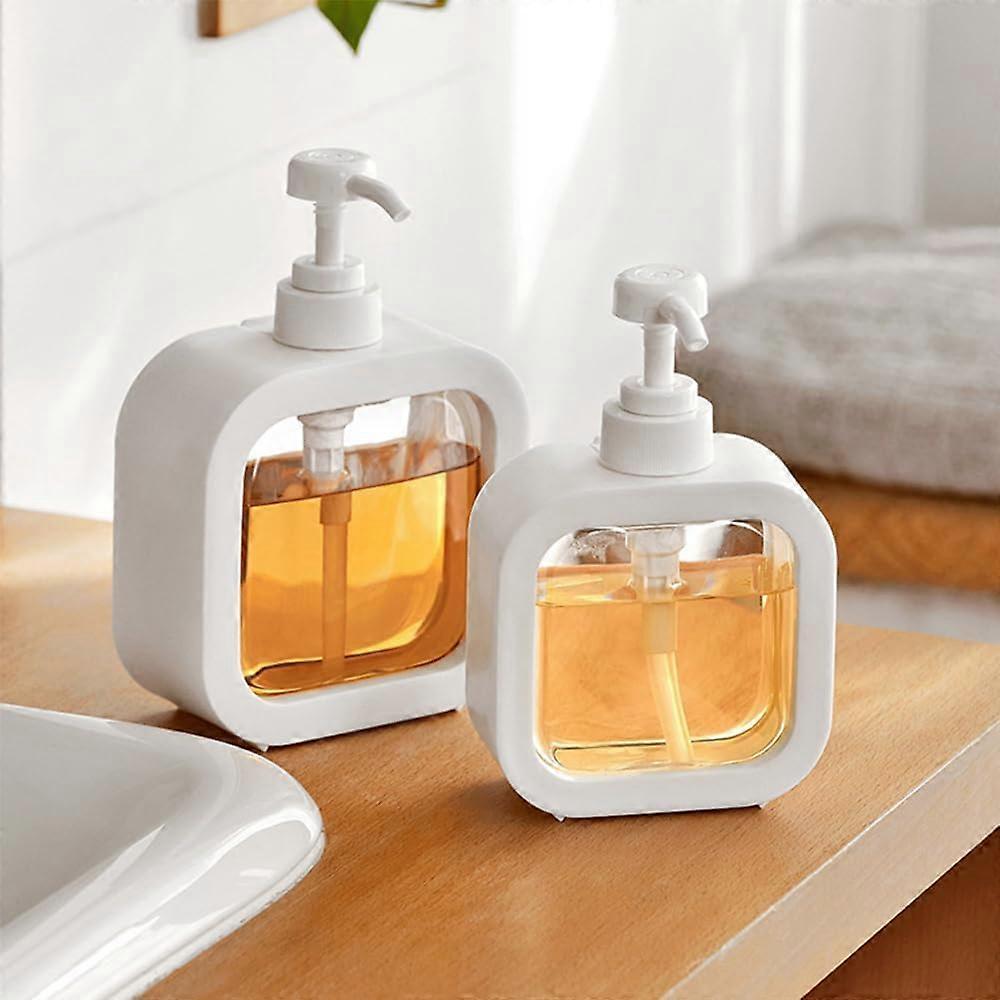 Soap Dispenser 2 Pack White Refillable Heavy Duty Plastic for Bathroom and Kitchen Use