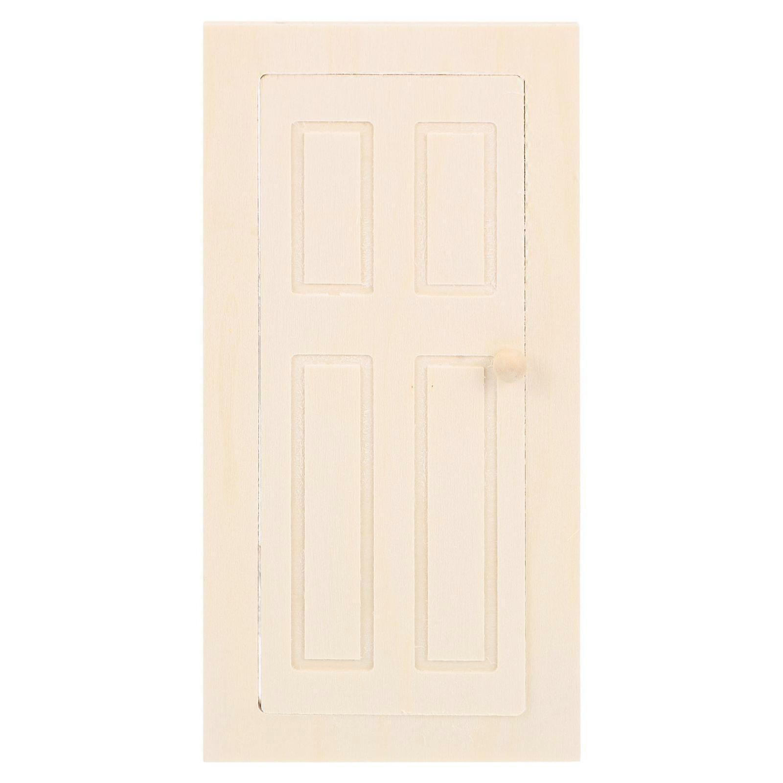 ドールハウスミニチュア家具未塗装木製ドアDIYドールホームシーン家具クラフト