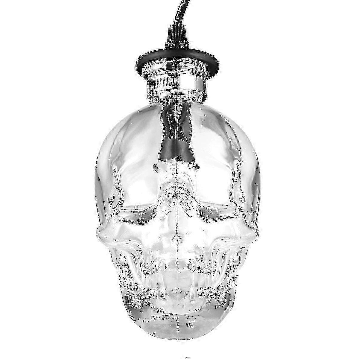 Creative Skull Shape Pendant Light Transparent Hanging Ceiling Lamp for Bar