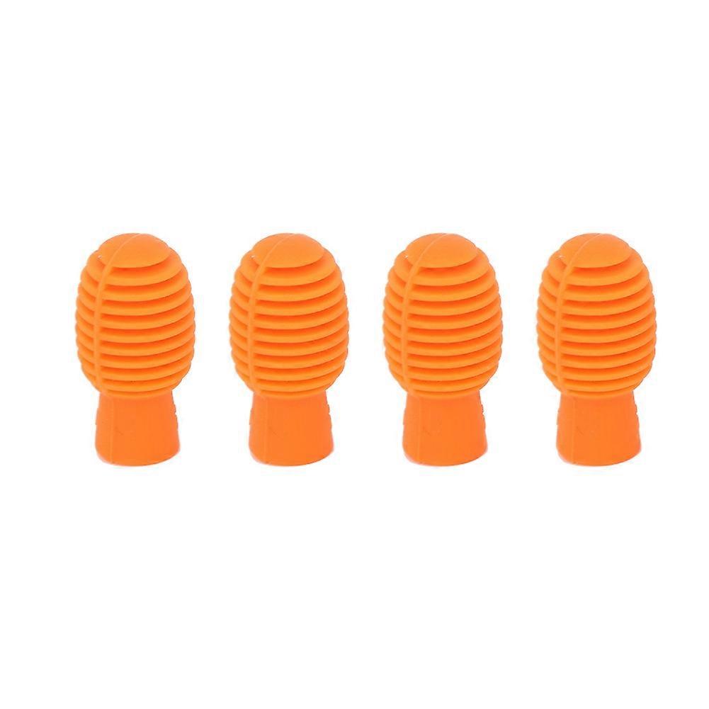 4Pcs Drum Stick Practice Tip Portable Silicone Mute Drumstick for Beginner Practicing Orange