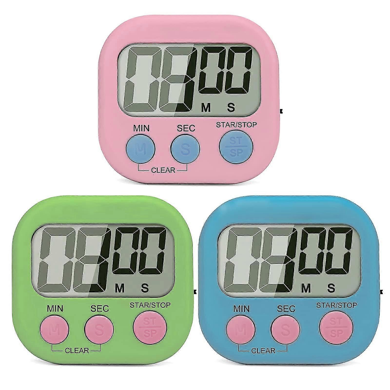 Digital Kitchen Timer, Cooking Timers, Large Display, Loud Alarm, Magnetic Backing Stand, Minute Seconds Count Up