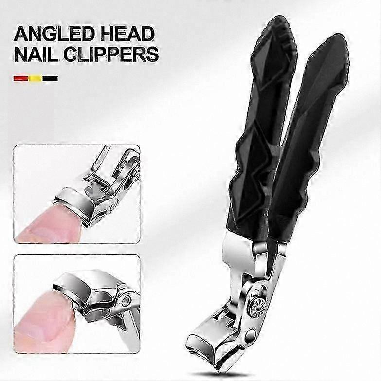 Ergonomic Nail Clippers with Angled Head for Thick Nails