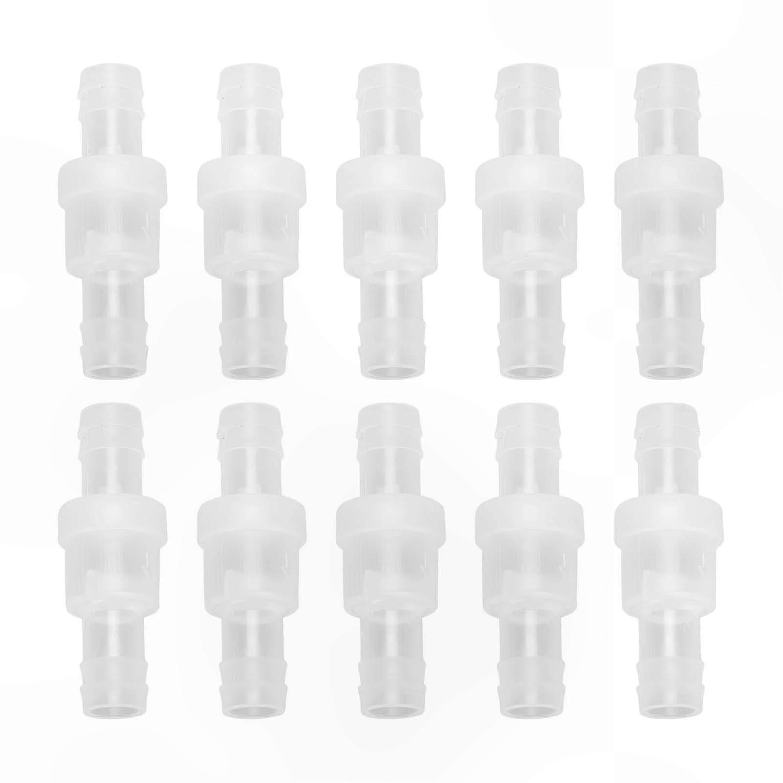 10 Pack Translucent Check Valve with Spring for Chemical Use 12mm/0.5in Water Flow Control