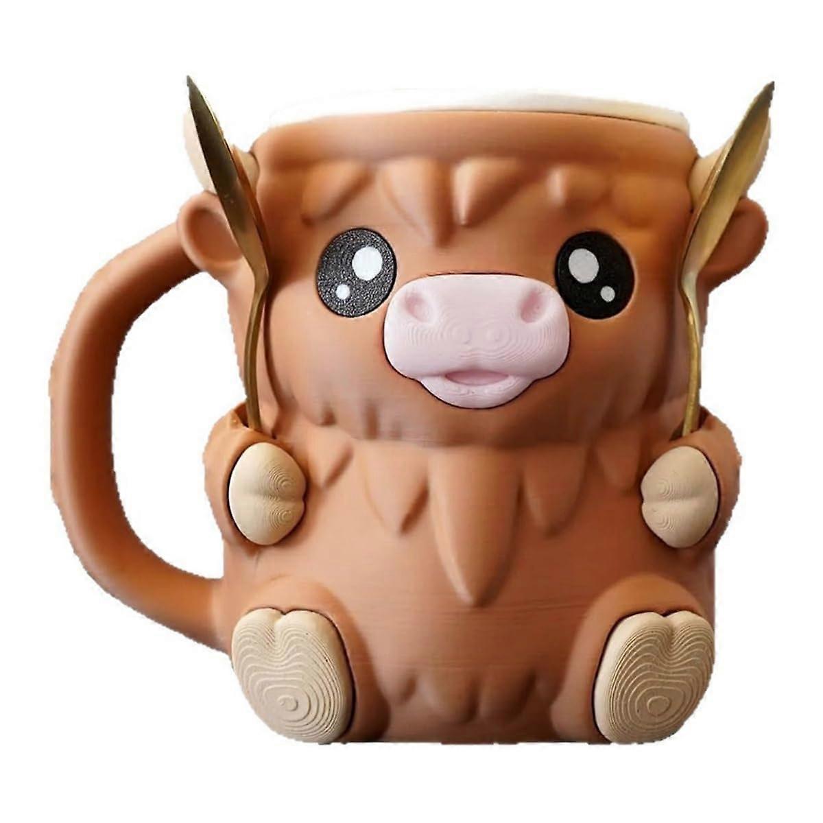 Ice Cream Holder With Handle 3D Printed Reusable Pint Holder Brown Leak Proof