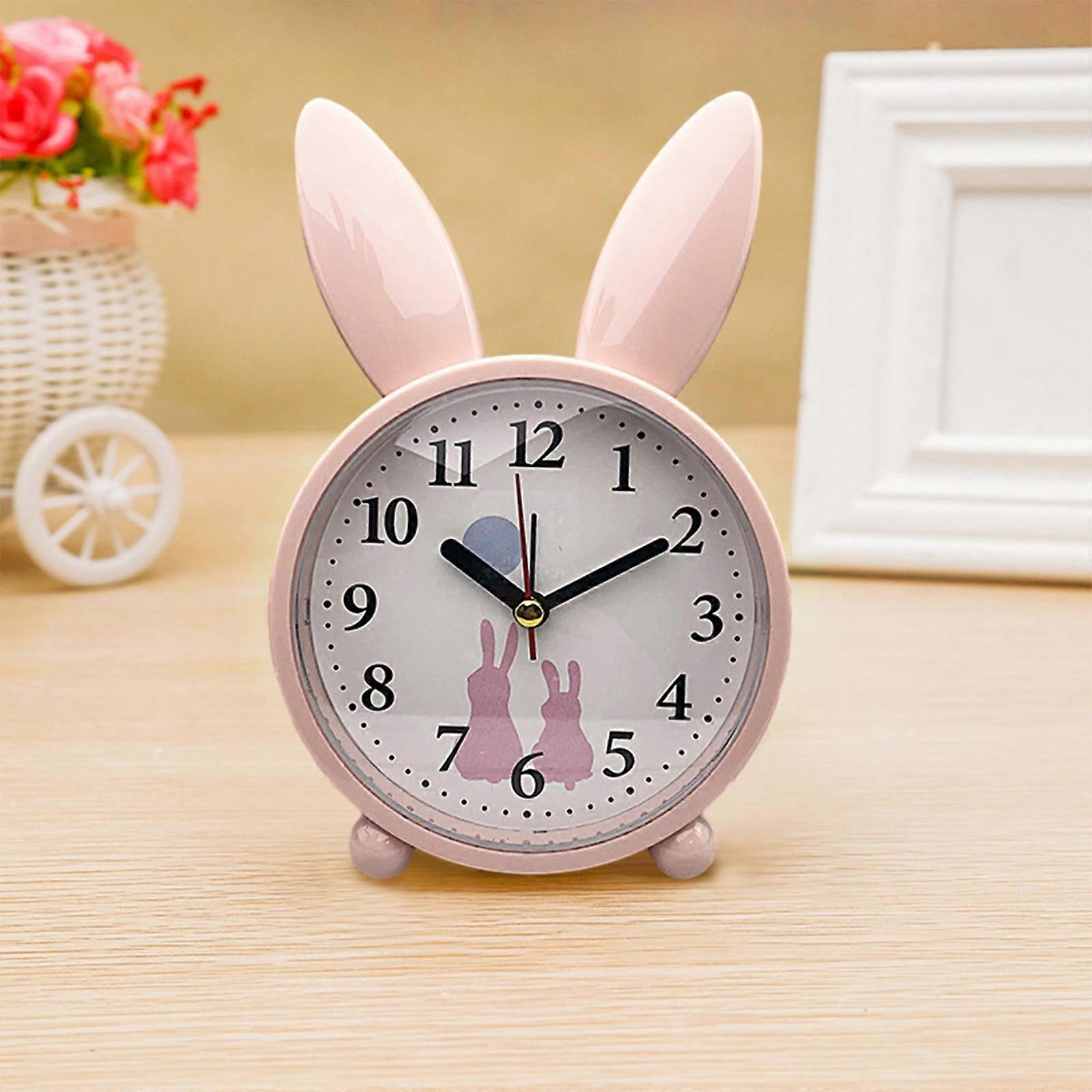 Clearance！Smart Appliances Creatives Small Alarm Clock, Cute Rabbit Bedhead, Cute Children's Cartoons, Silent Clock, Student Simplicitys