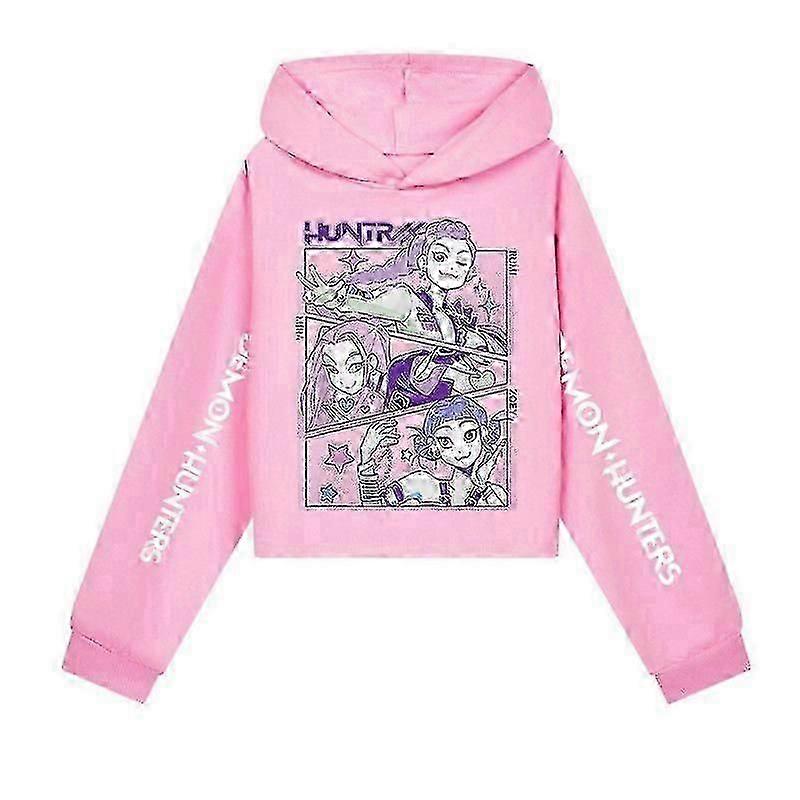 Moletom com Capuz Kpop Demon Hunters Infantil Huntrx - Blusa de Moletom com Capuz e Blusa Tamanho Y