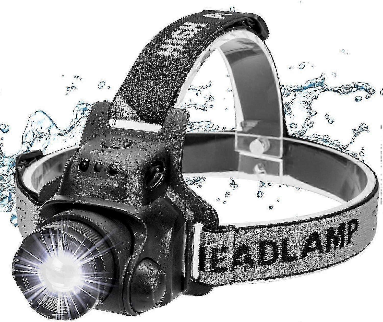 Led Headlamp With Gesture Sensor Function Usb Waterproof, Rechargeable