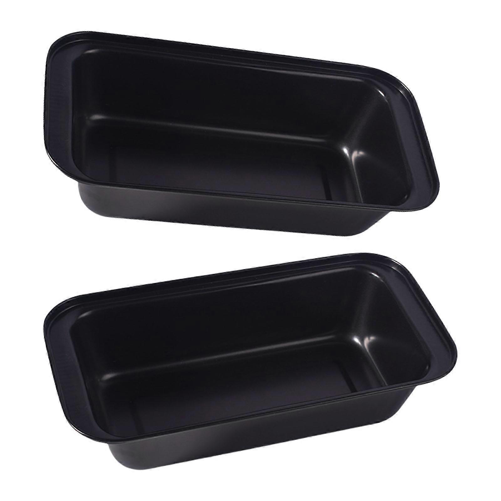 Rectangular Carbon Steel Bread Tray Set of 2 Nonstick Finish Loaf Baking Pan Cooking Holder for Professional Cooks Multicolor