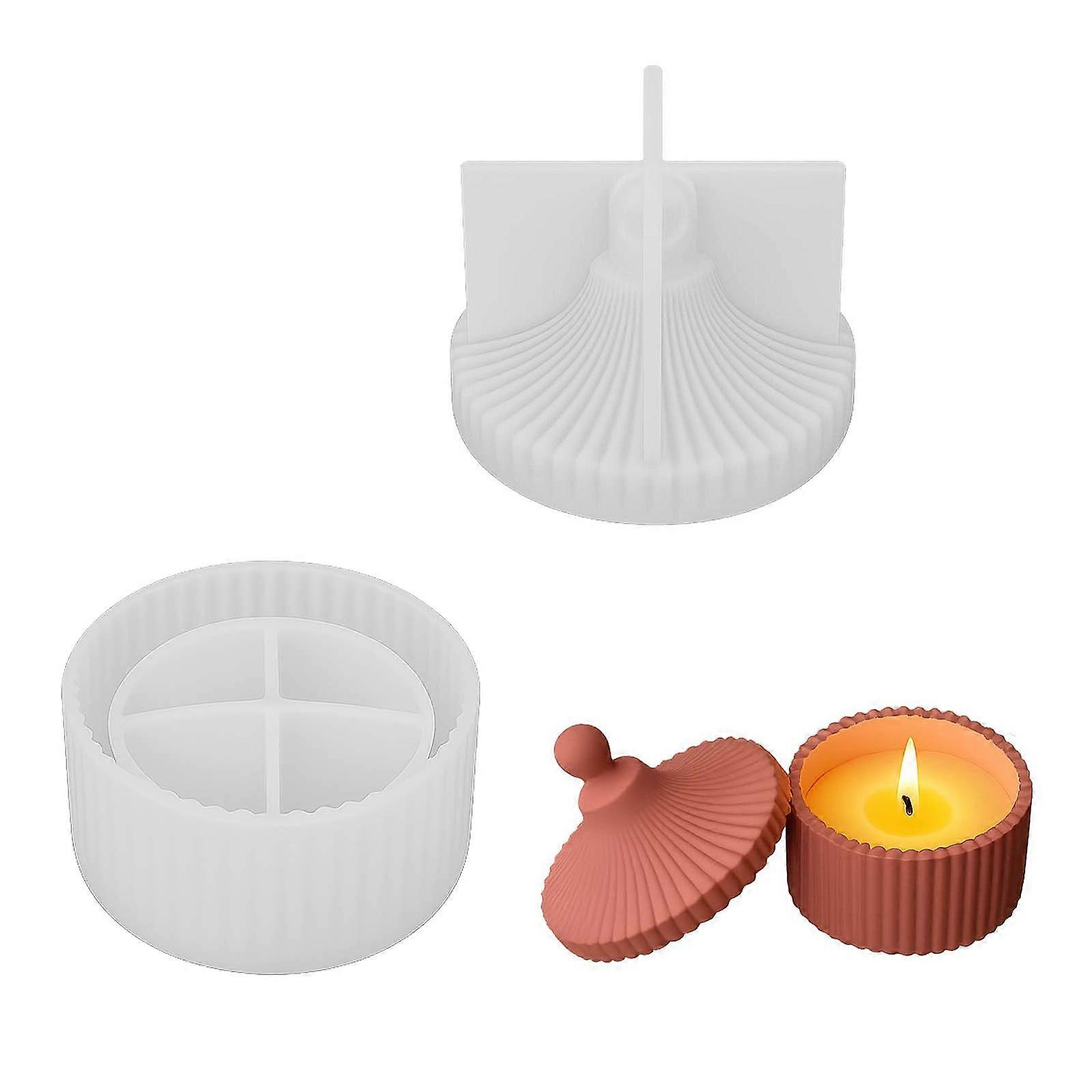 Circular Silicone Candle Making Mold With Striped Design Multipurpose For Soap Chocolate Handmade Crafts Multicolor