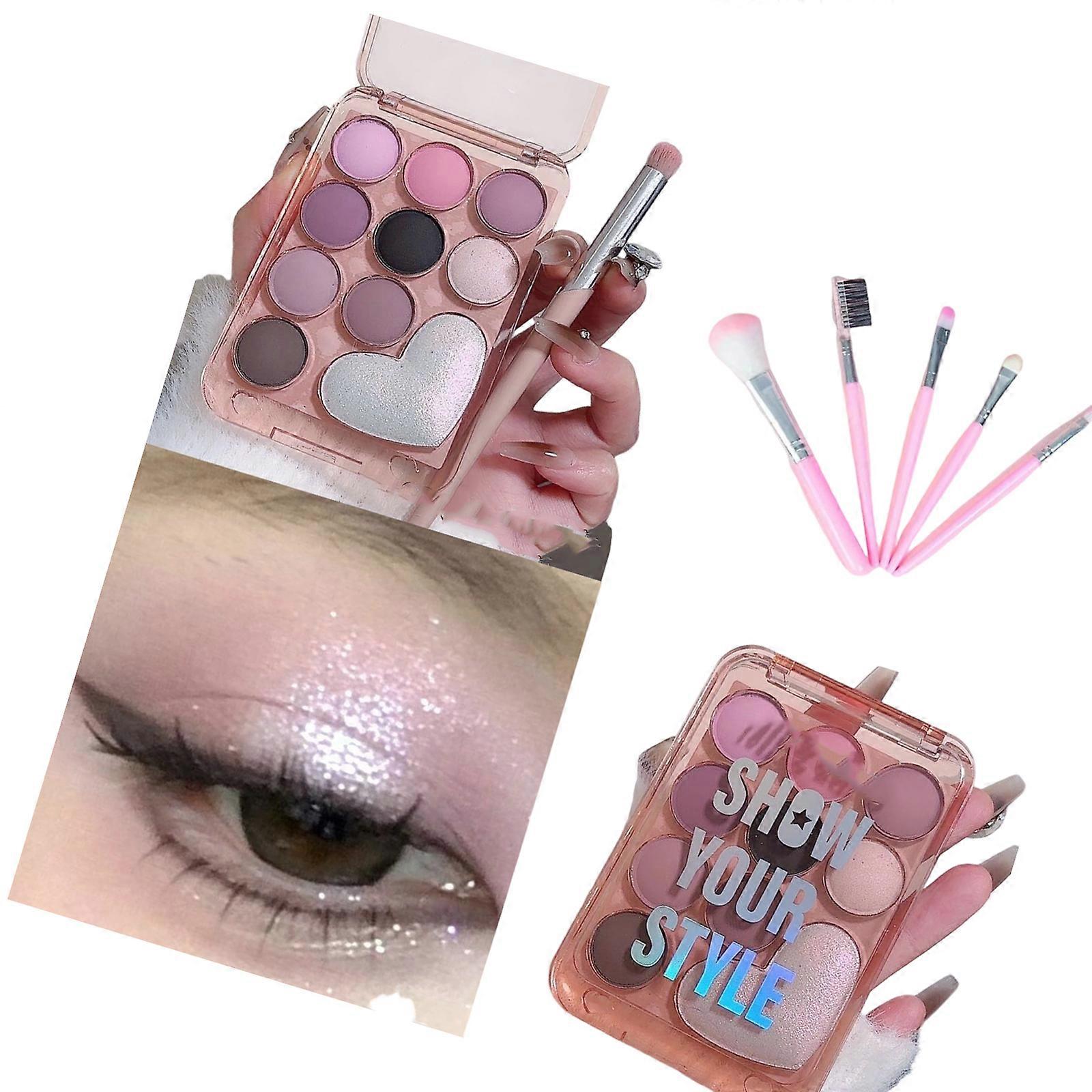 Crease Resistant Buildable 10 Shade Eye Makeup Palette Compact For Day To Night Transition Multicolor