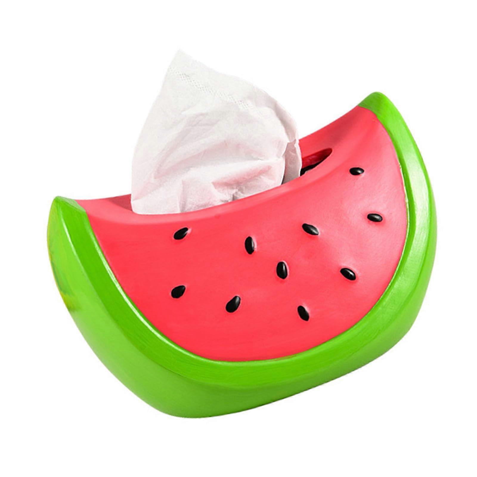 Resin Watermelon Tissue Case, Fruit Napkin Dispenser, Large Capacity Paper Towel Holder, Desk Accessory
