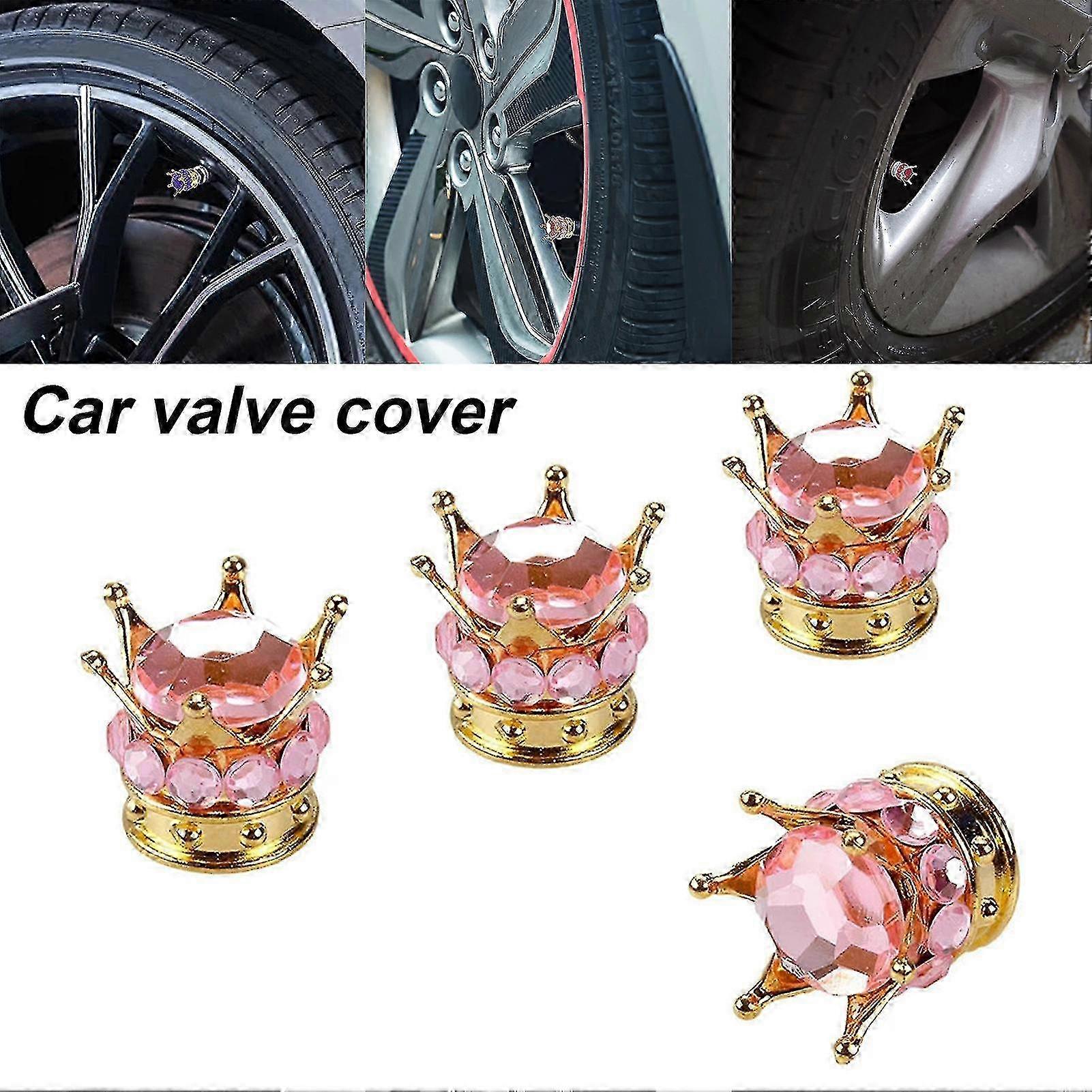 Valve Cap Crown Shape Fine Workmanship Handmade Rhinestone Tire Stem Cap for Car