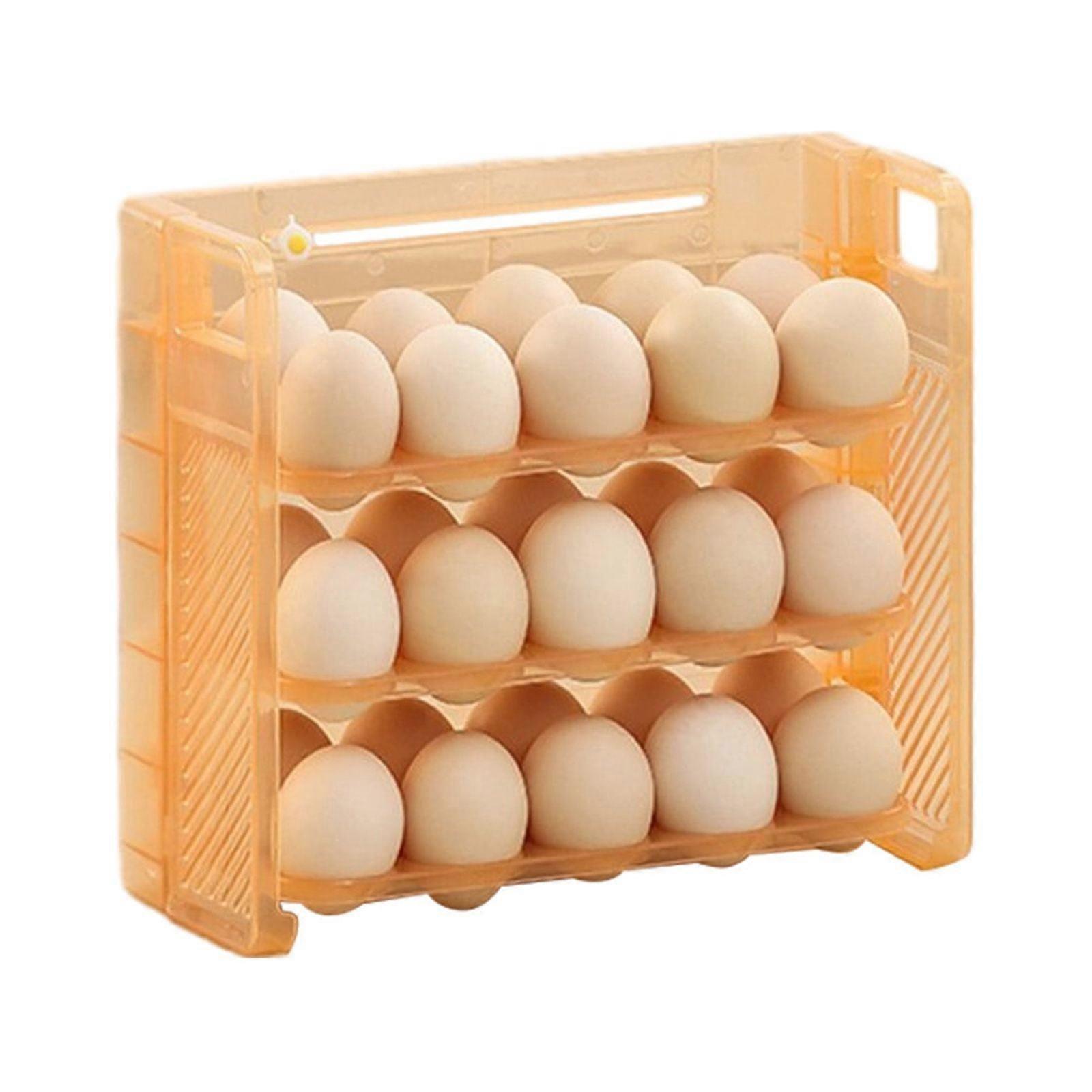 Kitchen Storage Container Compatible with Eggs & Records, Foldable Multi-Layer Organizer with Time Scale, Space-Saving Flip Design