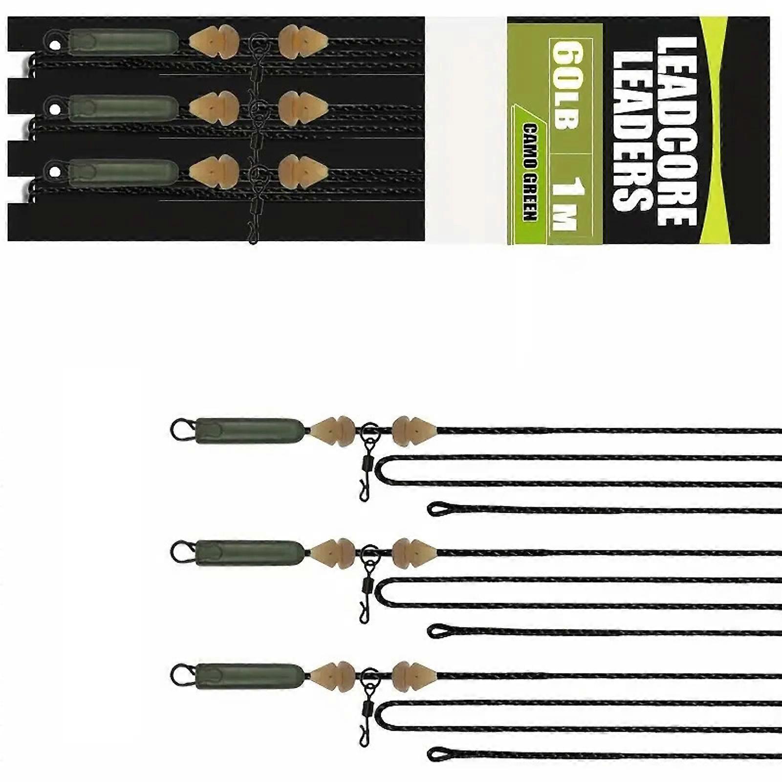 3PCS High Performances Leads Cores Fishing Line 8 Strands Design Optimized for Powerful Retrieval Fishing Tackle  Green