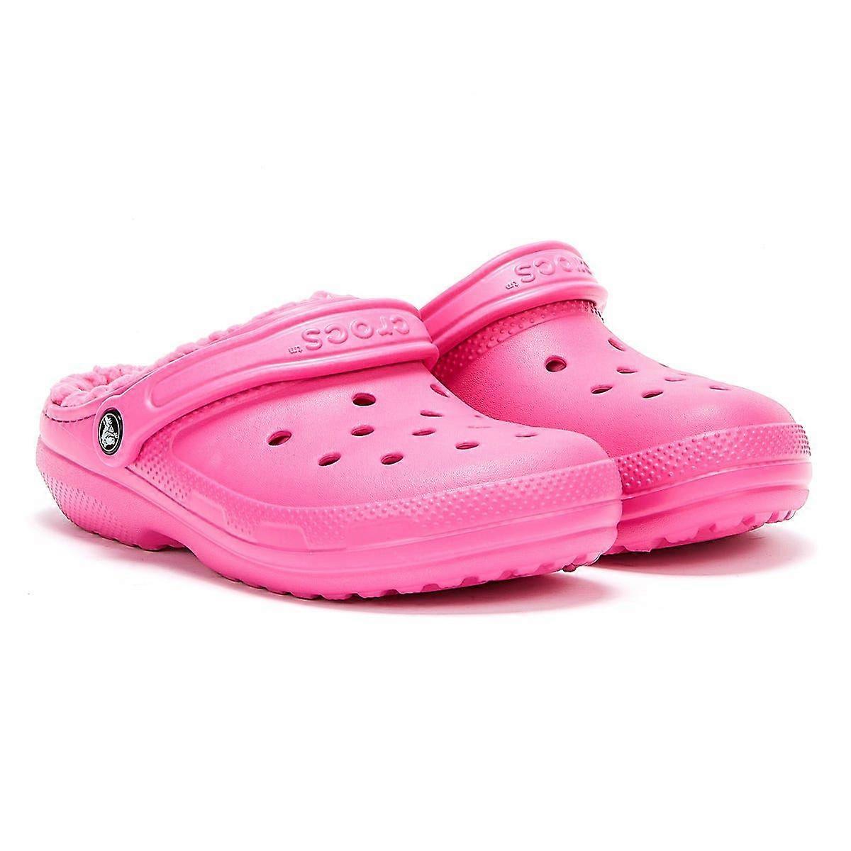 Crocs Classic Lined Womens Electric Pink Clogs
