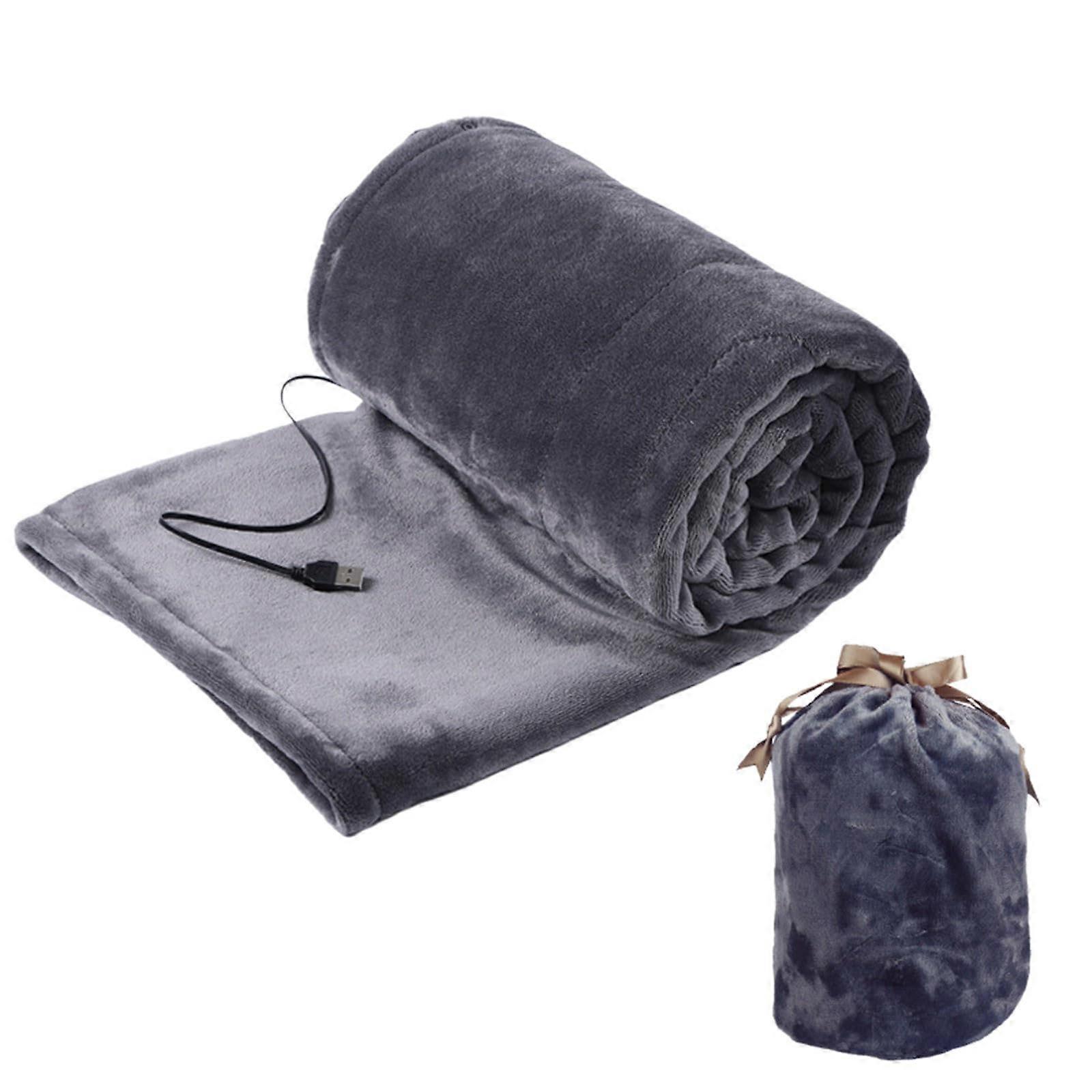 Throw Blanket Large USB Powered Heating Cape 5V Car Dormitory Outdoor 140x80cm Grey