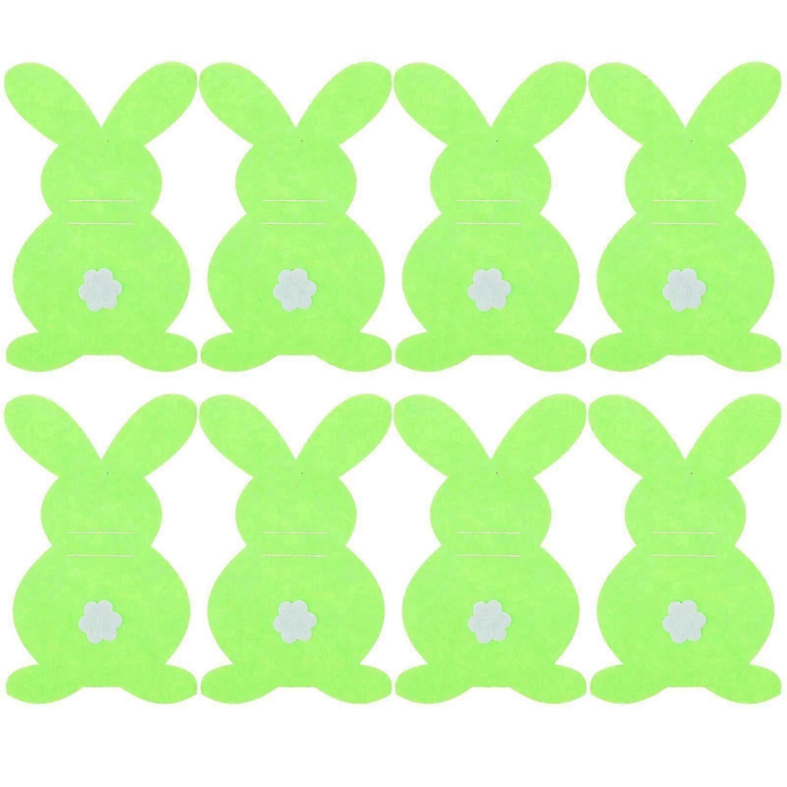8pcs Silverware Sleeve Easter Party Silverware Bag Cutlery Holder Flatware Rabbit Shaped Pocket