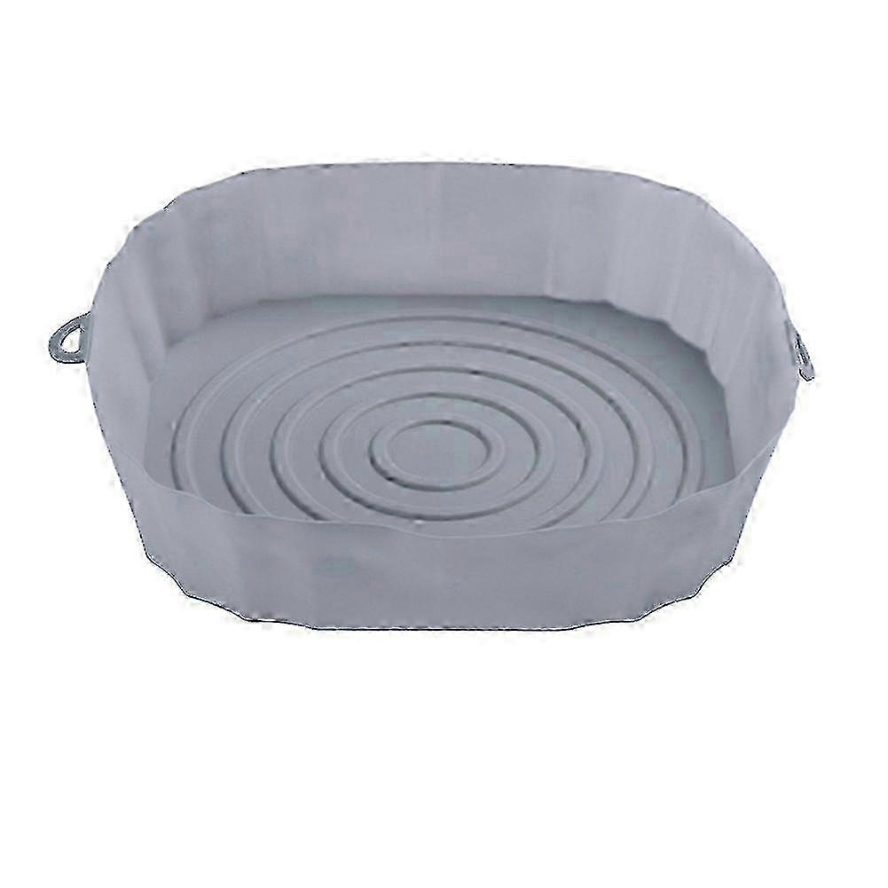 8pcs Grill Accessories Reusable Baking Tray With Handle Non-stick Silicone Pot For Oven Grey