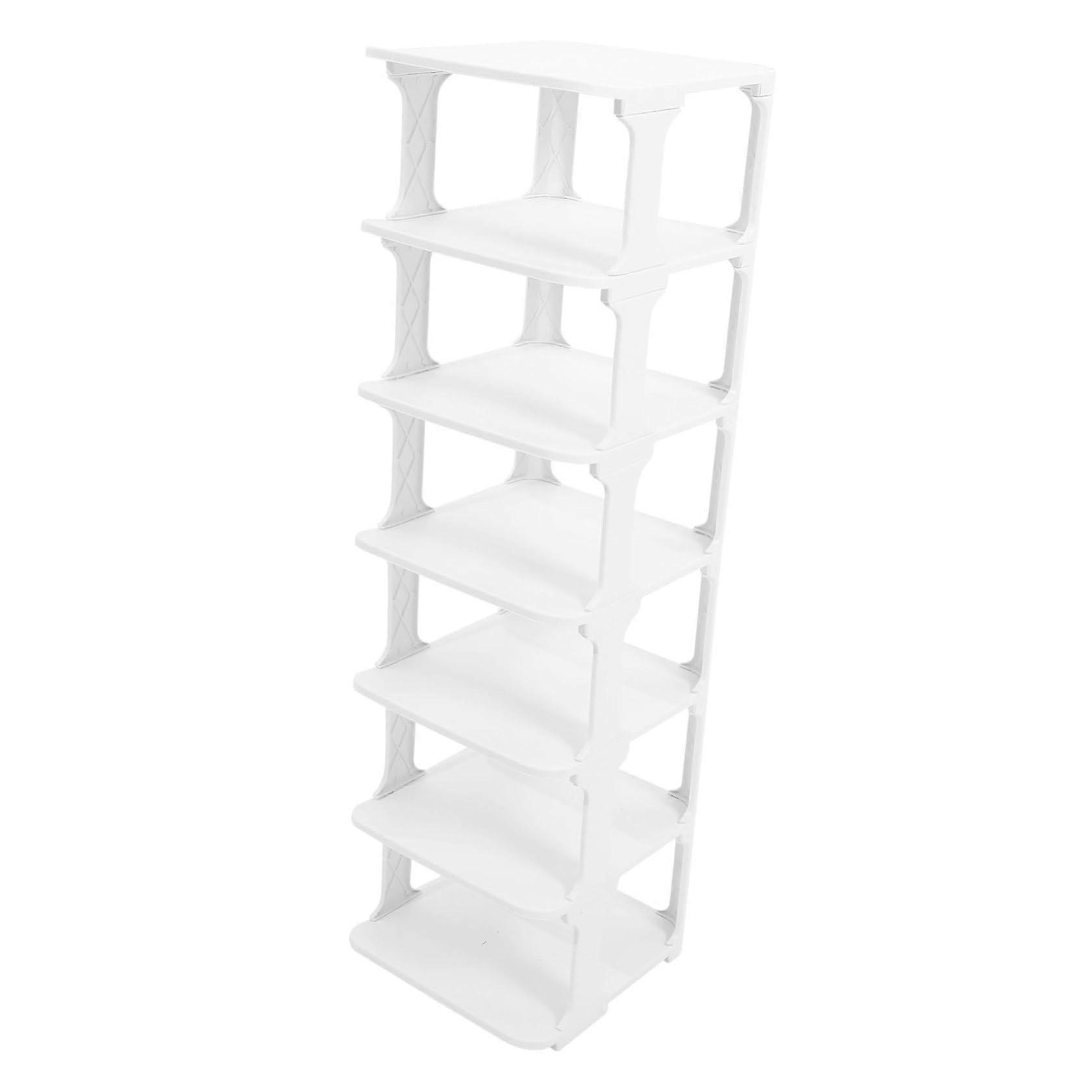 7 Tier Stackable Shoe Rack with Narrow Sturdy Design for Entryway and Closet Organization