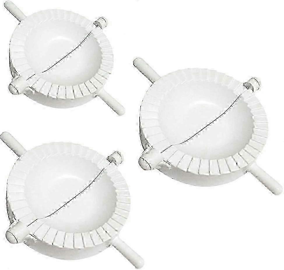 x 3 Pcs Dumpling Molds, Dough Impression Press Pastry Tools Mold Kitchen Tool, White