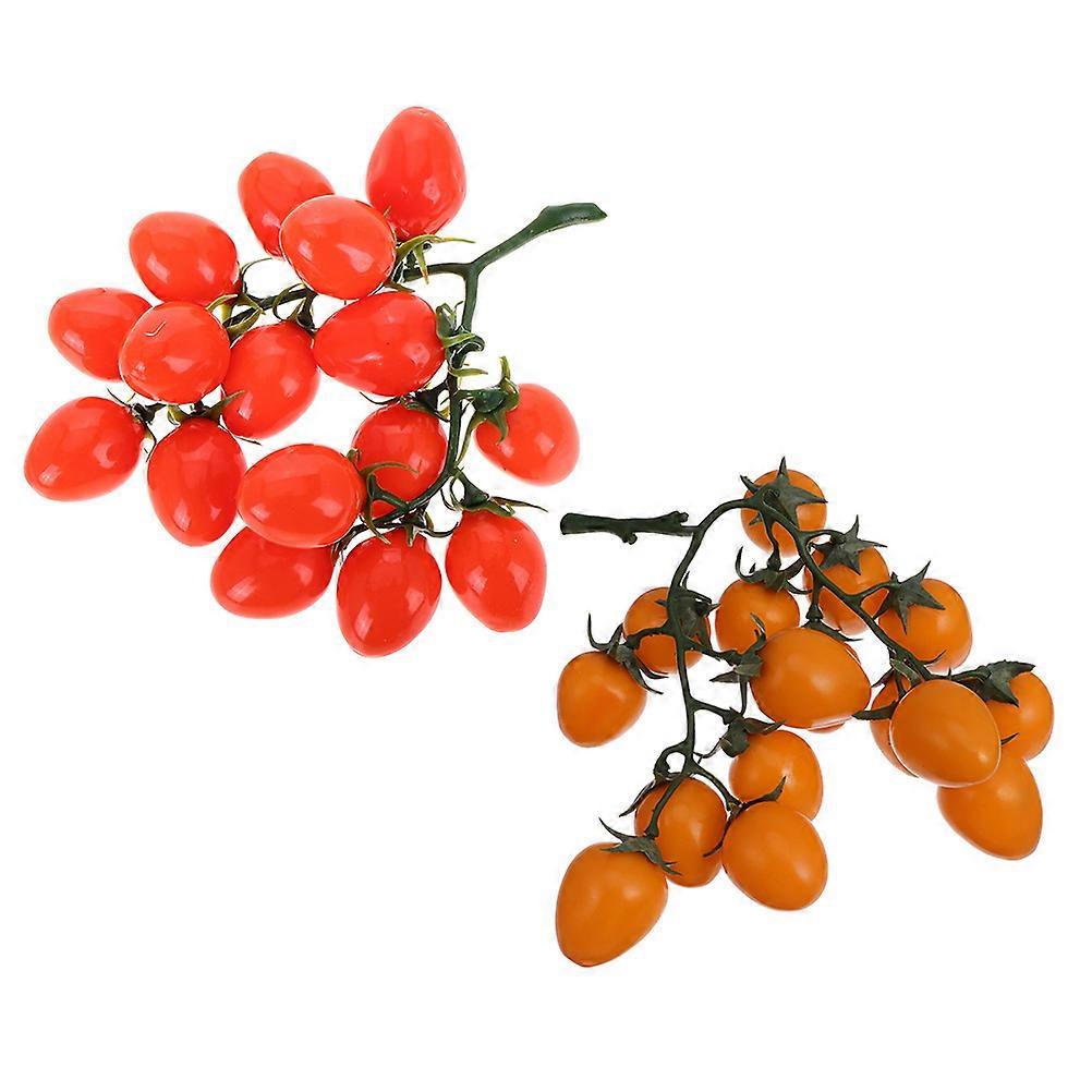 Artificial Cherry Tomato String for Decoration 2Pcs Lightweight Fake Fruits