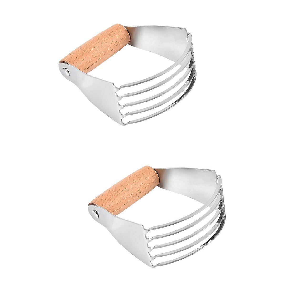 2pcs Stainless Steel Pastry Cutter and Dough Scraper Set for Efficient Baking and Comfortable Grip