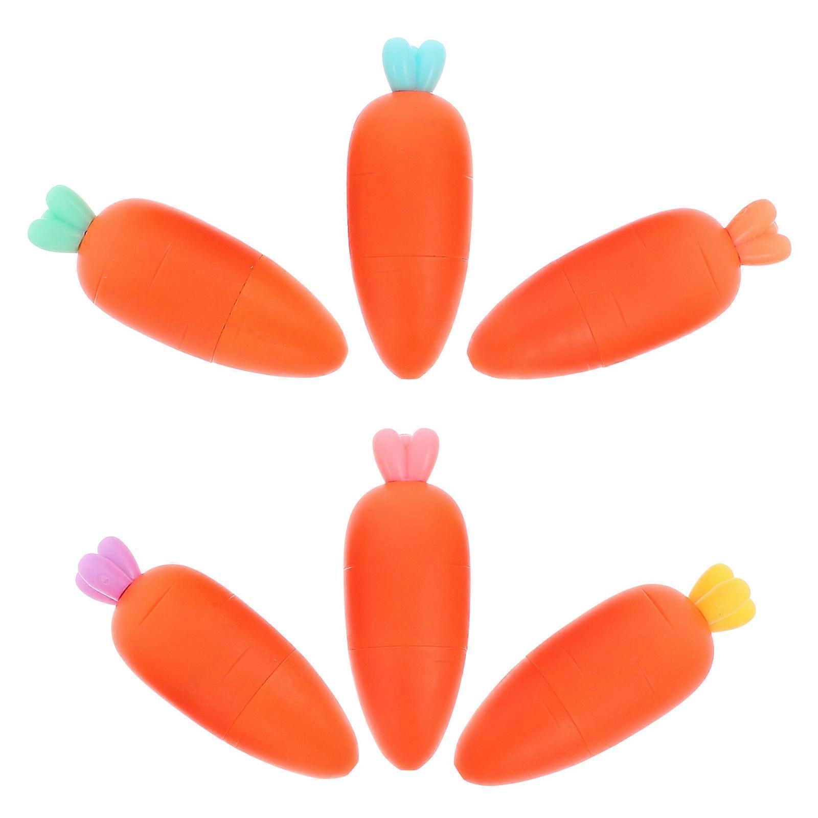 Plastic Carrot Highlighters for Marking 6Pcs Study Tools