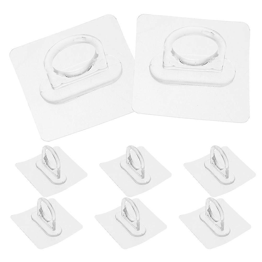 Transparent Round Shower Hooks for Adhesive Hanging 8Pcs Bathroom Organizer