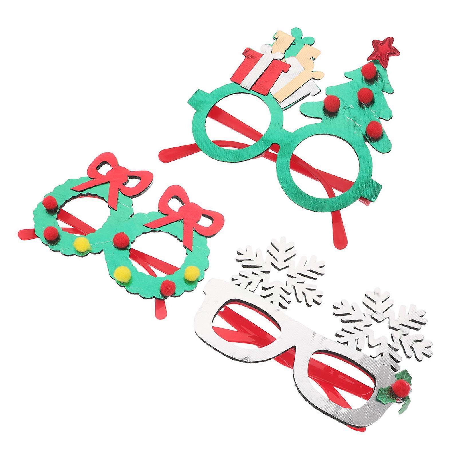 Holiday Eyeglasses Frames for Christmas Party Fun 3Pcs Assorted Colors