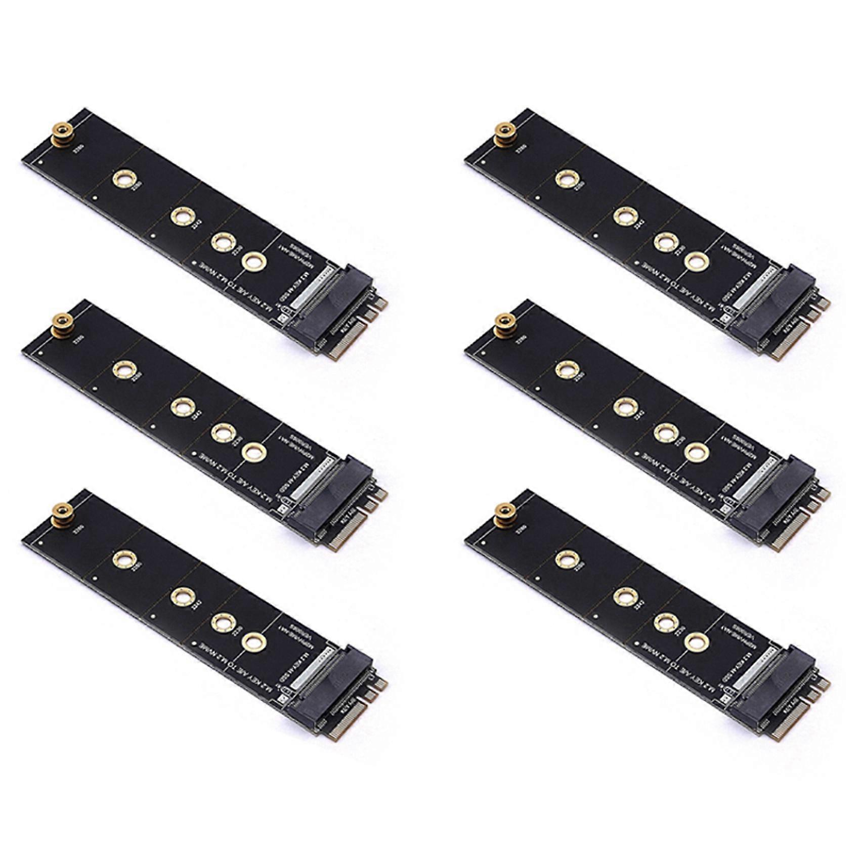 6X M.2 A+E KEY Slot to M.2 NVME Adapter Card NGFF to KEY-M Expansion Card NVMe PCI Express SSD Port Expansion Adapter