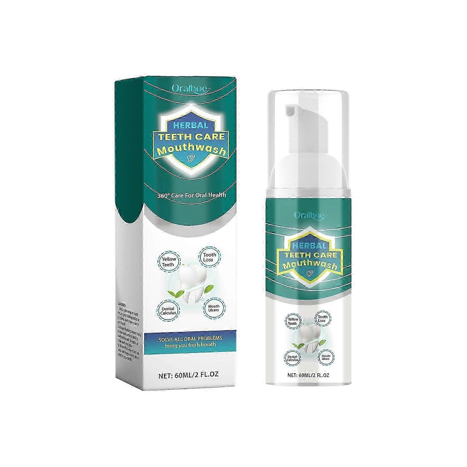 Teeth Whitening Mousse with Propolis & Peppermint  Gentle, Deep Clean & Fresh Breath (60ml)