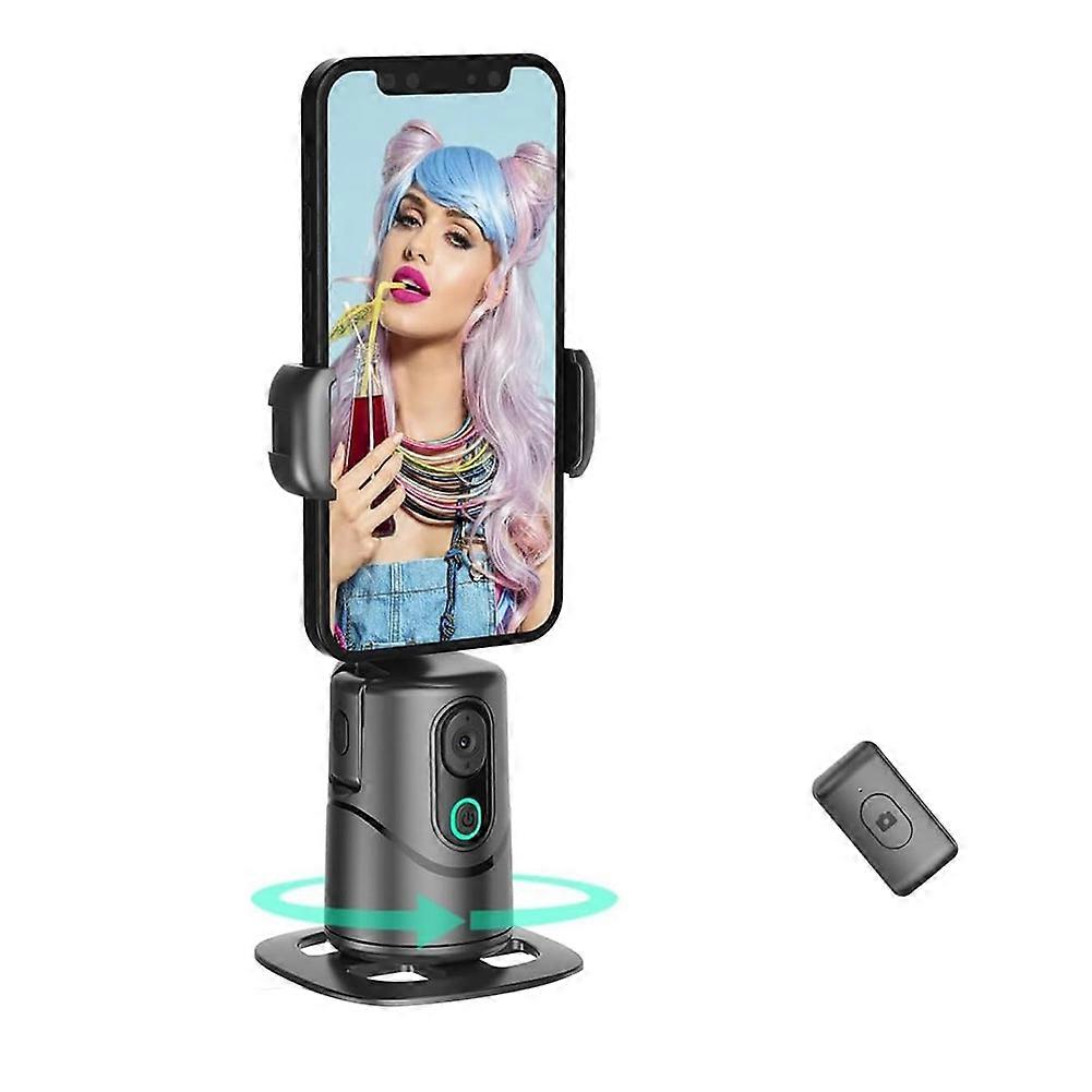 Auto Face Tracking Phone Camera Gimbal ,No App Required,360° Rotation Phone Camera Stand with Remote and Gesture Control