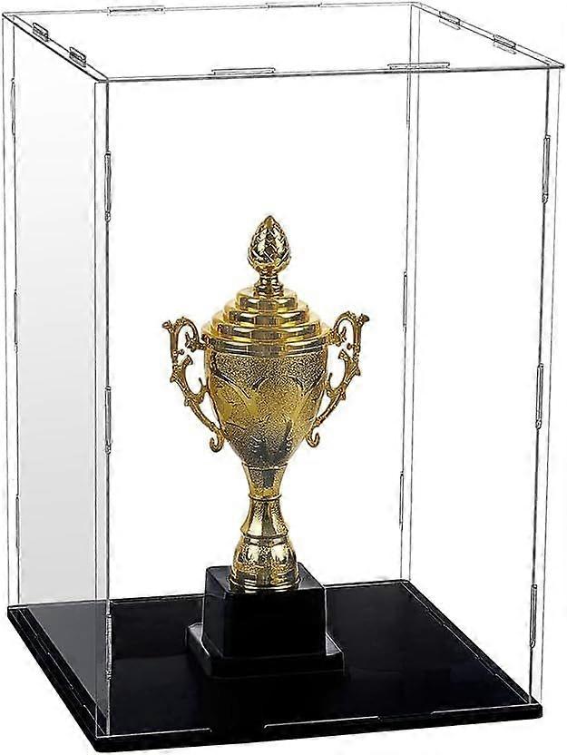 Clear Acrylic Display Case Assemble Showcase for Collectibles Display Box Stand with Black Base Dustproof Protection Showcase for Action Figures Statu