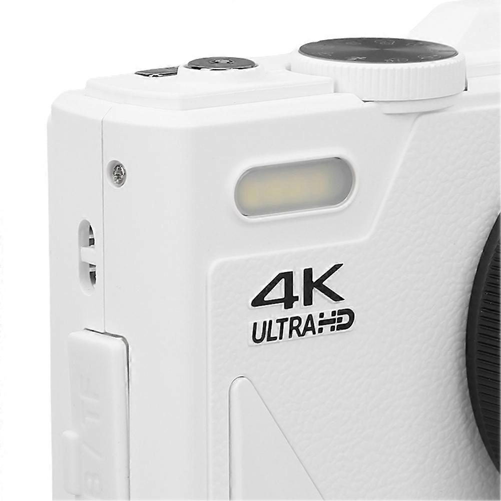 Retro Digital Camera 64MP Stabilization Video Pause Function 3 Inch IPS Screen Digital Camera for Vlogging White
