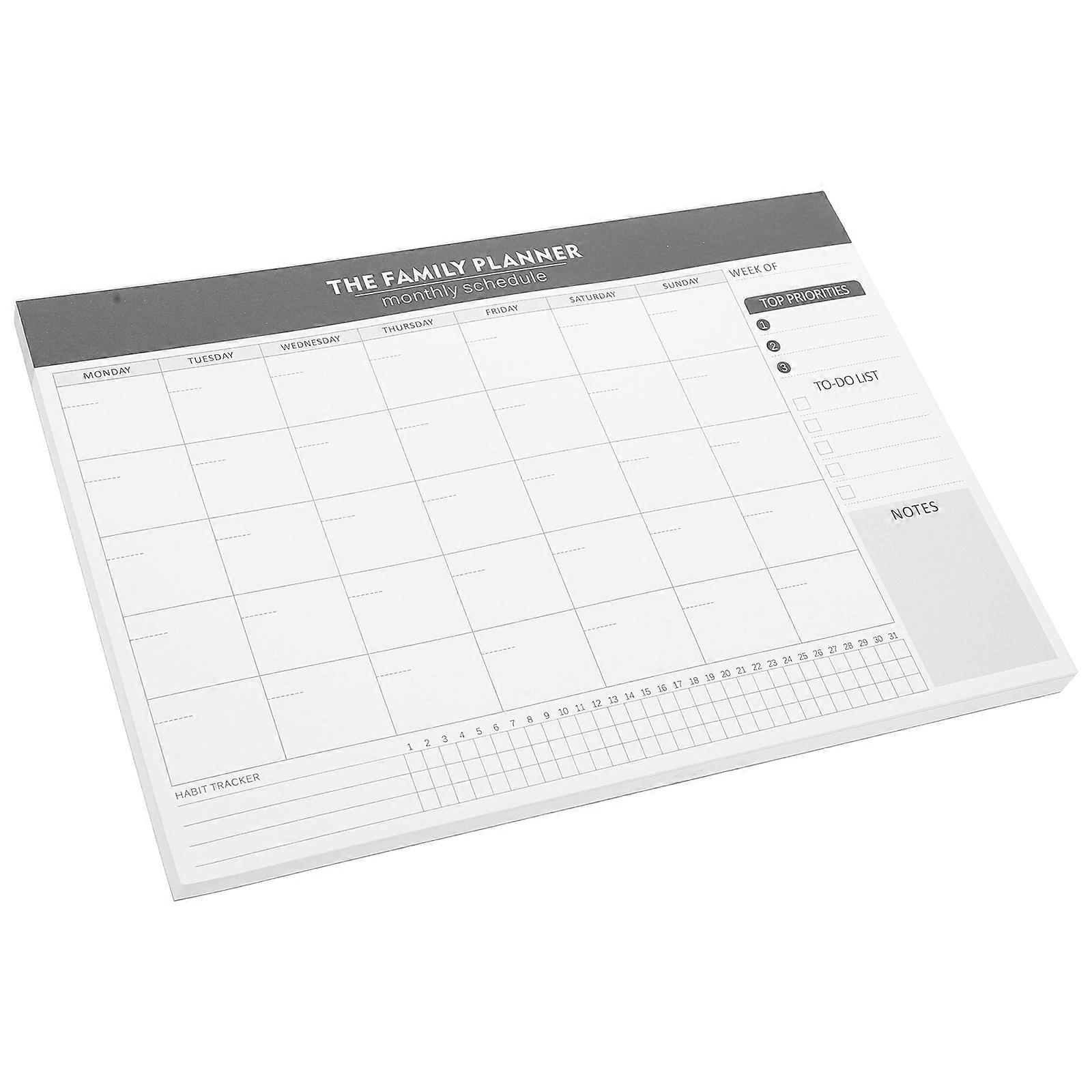Writable Monthly Planner Habit Tracker for Task Scheduling in Black