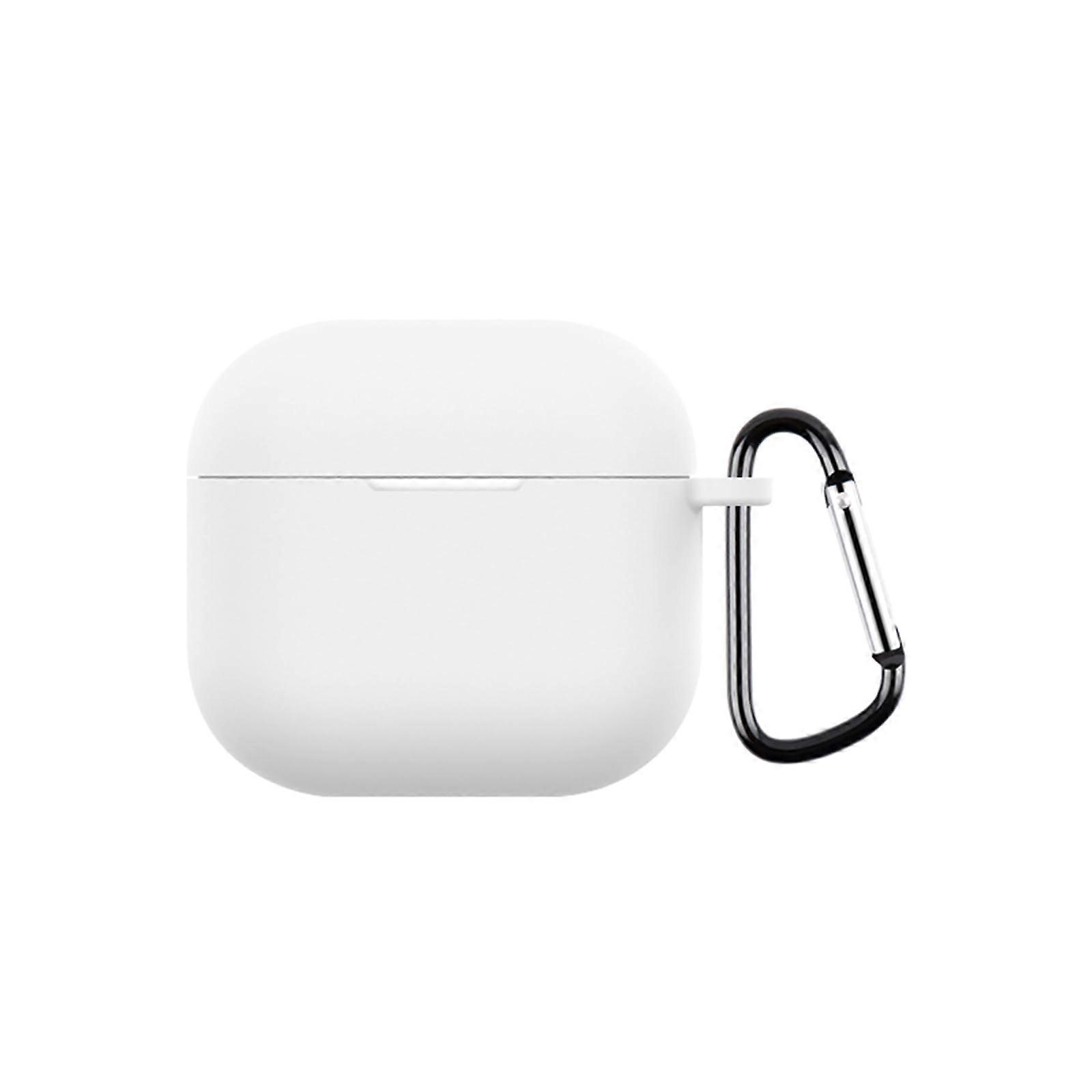 Soft Silicone NonSlip ShockResistant Protective Case With Carabiner White for AirPods 4