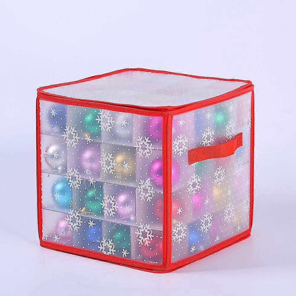 Christmas Ornament Storage Box - Large Capacity Organizer with Handles & Compartments to Protect Delicate Balls & Decorations