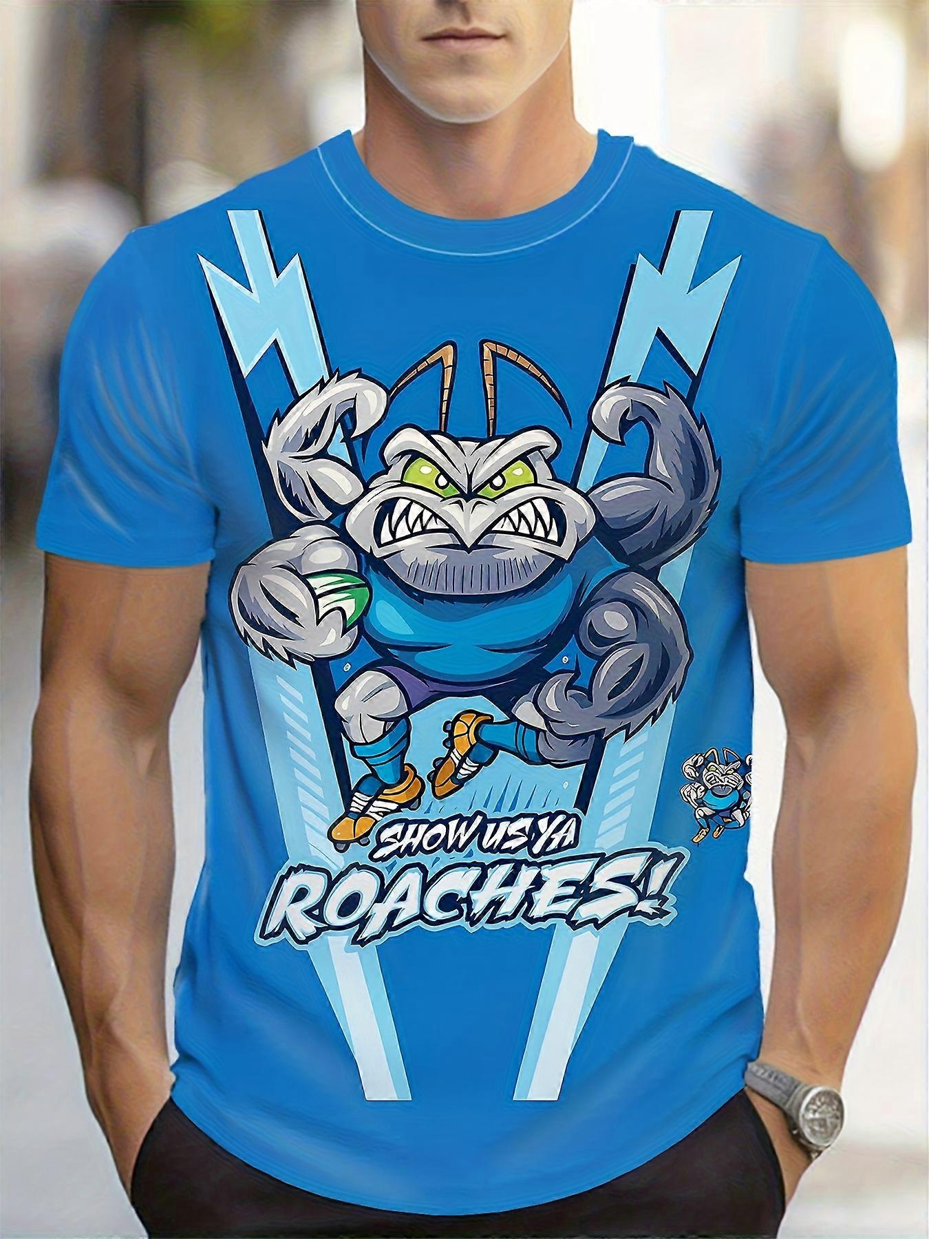 メンズ 3D ゴキブリ ラグビージャージー 高強度速乾生地 通気性と耐久性に優れた半袖スポーツファンギア