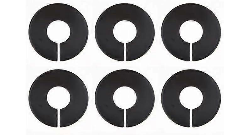 6Pcs Black Round Closet Size Dividers with Blank Labels for Efficient Wardrobe Organization