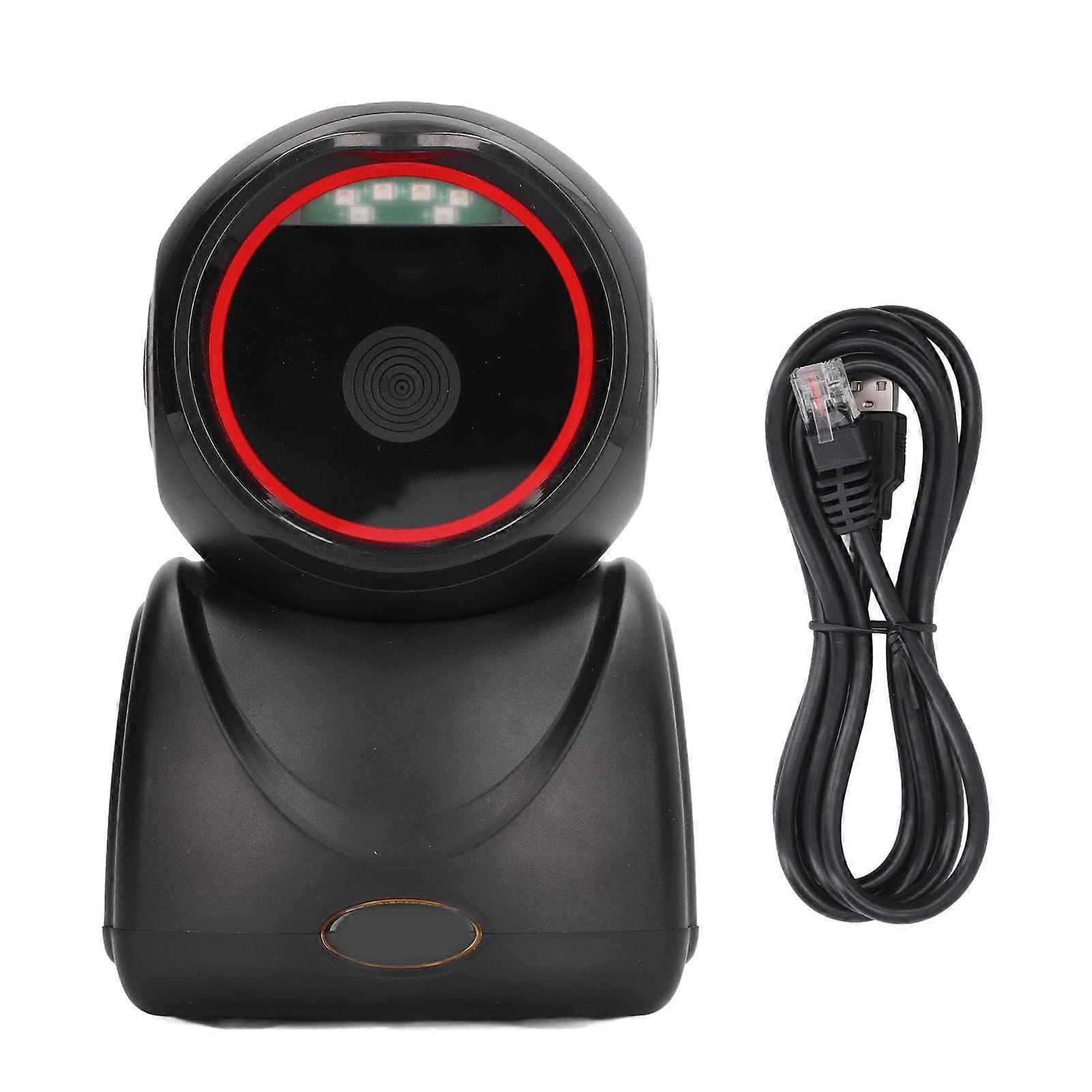 Desktop Barcode Scanner USB Omnidirectional 2D QR Code Reader with Automatic Sensing for Retail