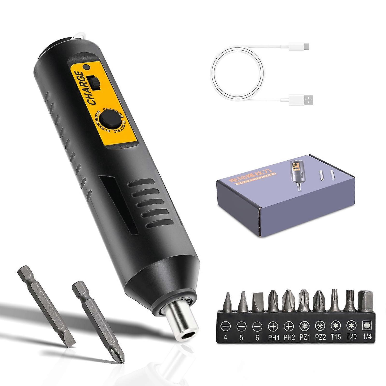 Cordless Electric Screwdriver with Magnetic Bits, USBC Rechargeable, 12 Bits and Storage Case