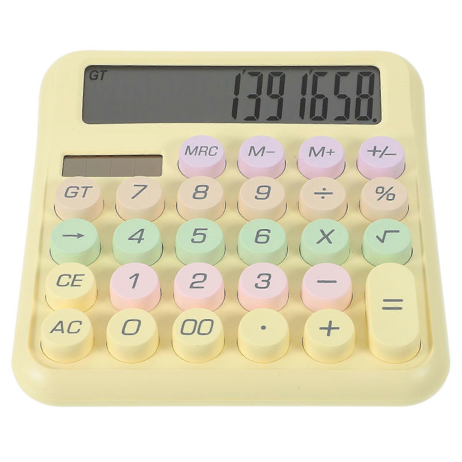 Decorative Calculator Basic Calculator for Calculating 5Pcs Portable Yellow Calculators
