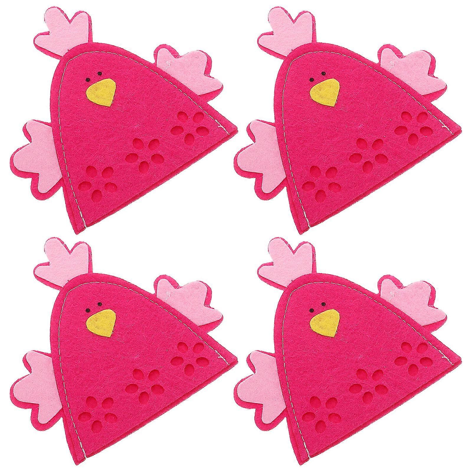 Rosy Easter Chick Shaped Egg Covers for Decorative Easter Egg Storage 4Pcs